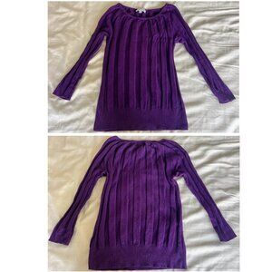 Joseph A 3/4-Sleeve Purple Sweater